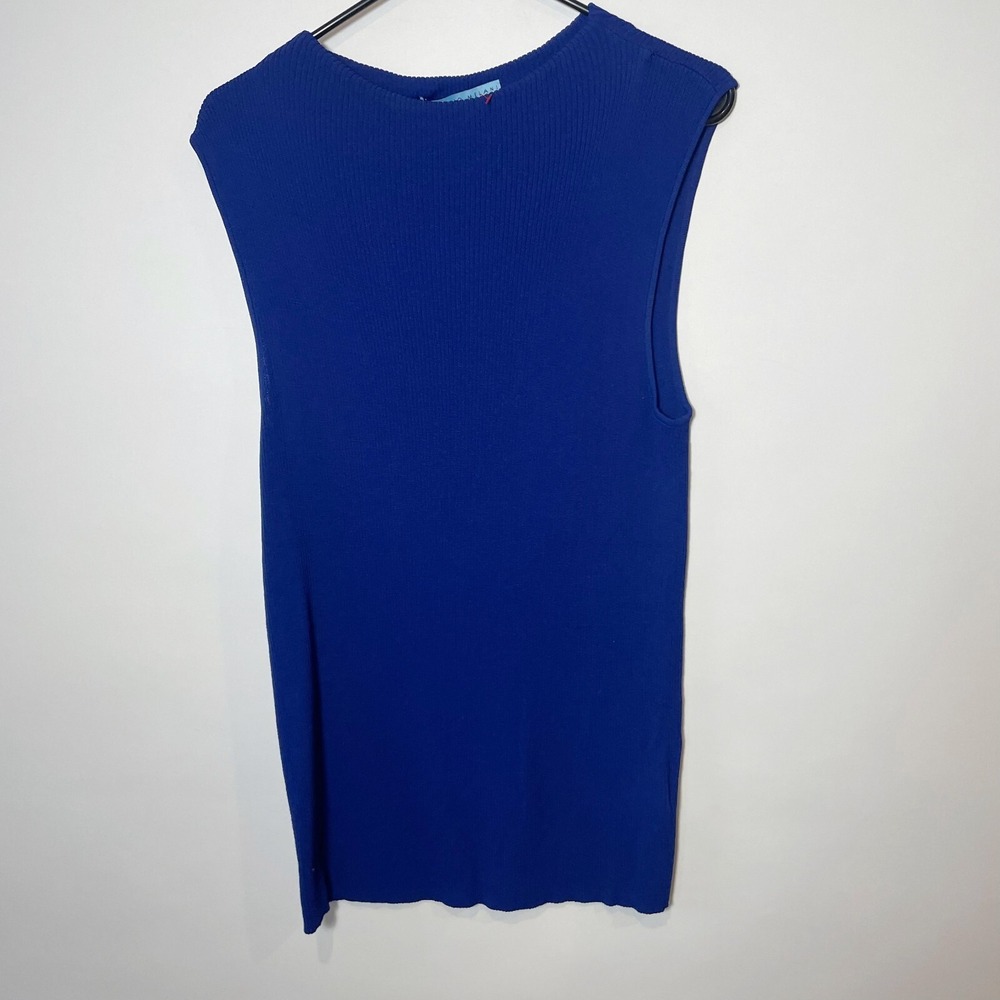 Antonio Melani Womens Sleeveless Knit Pullover‎ Tank Top Blue M Stretch 99AMM181